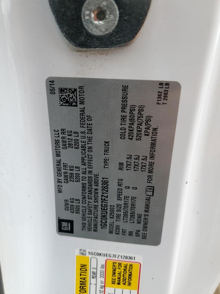 2015 Chevrolet Silverado K2500 Heavy Duty VIN: 1GC0KUEG7FZ128361 Lot: 58775415