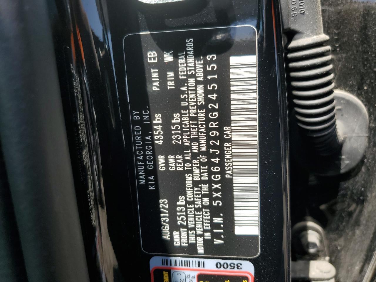 2024 Kia K5 Gt Line VIN: 5XXG64J29RG245153 Lot: 58118905