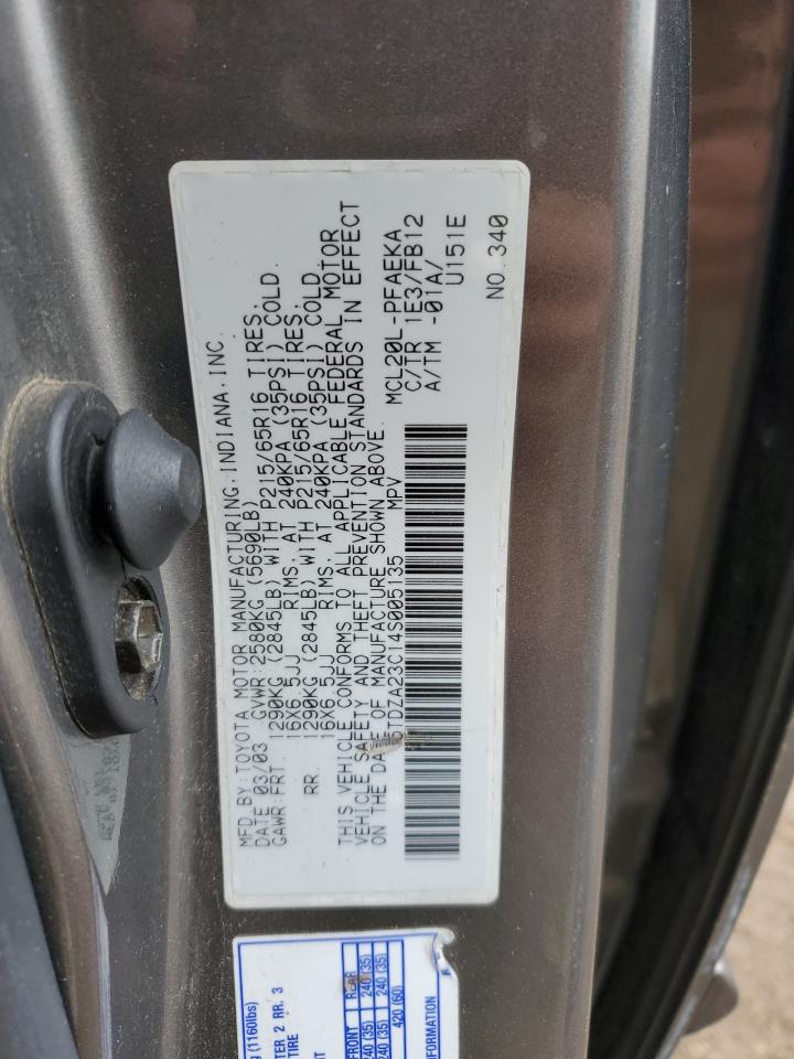 2004 Toyota Sienna Ce VIN: 5TDZA23C14S005135 Lot: 55361285
