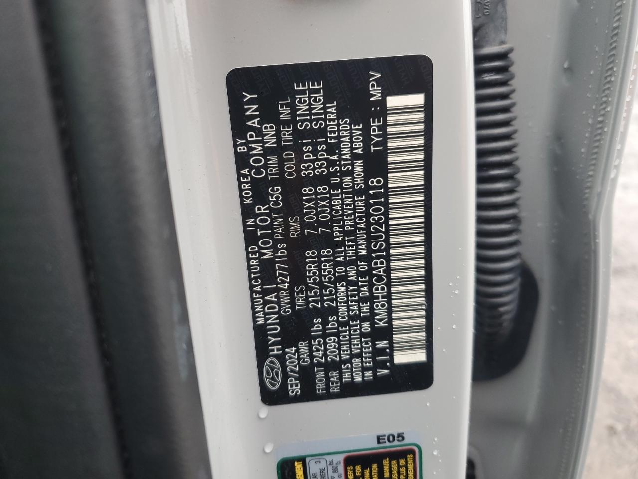 2025 Hyundai Kona Sel VIN: KM8HBCAB1SU230118 Lot: 56514705