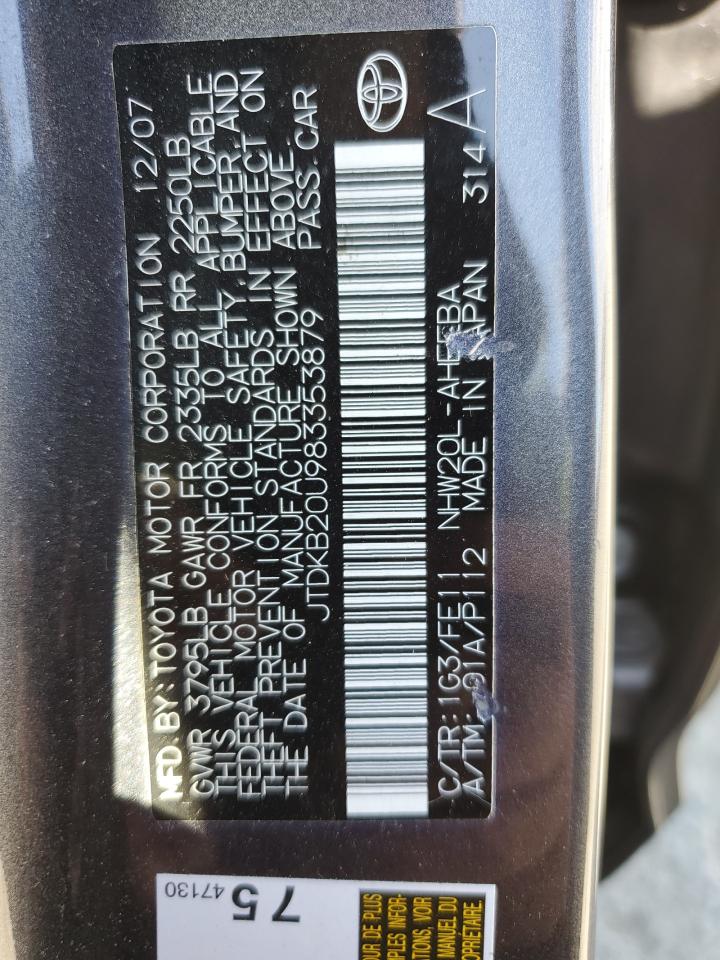 2008 Toyota Prius VIN: JTDKB20U983353879 Lot: 56658275