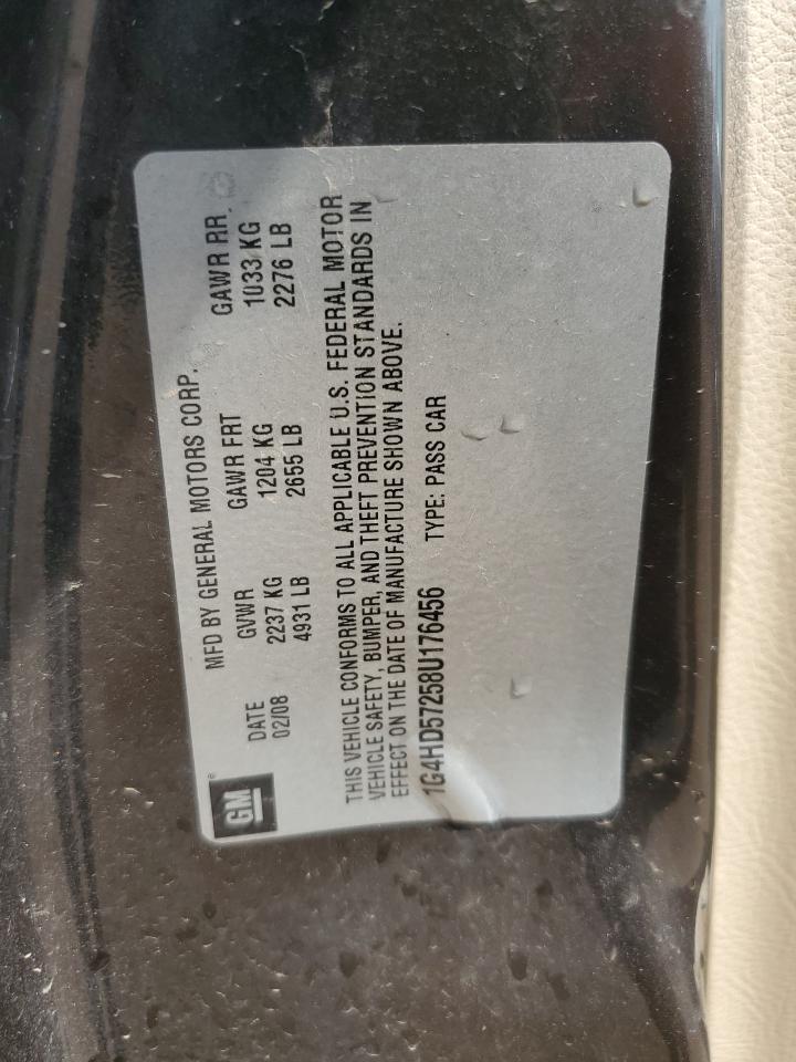 2008 Buick Lucerne Cxl VIN: 1G4HD57258U176456 Lot: 56667435