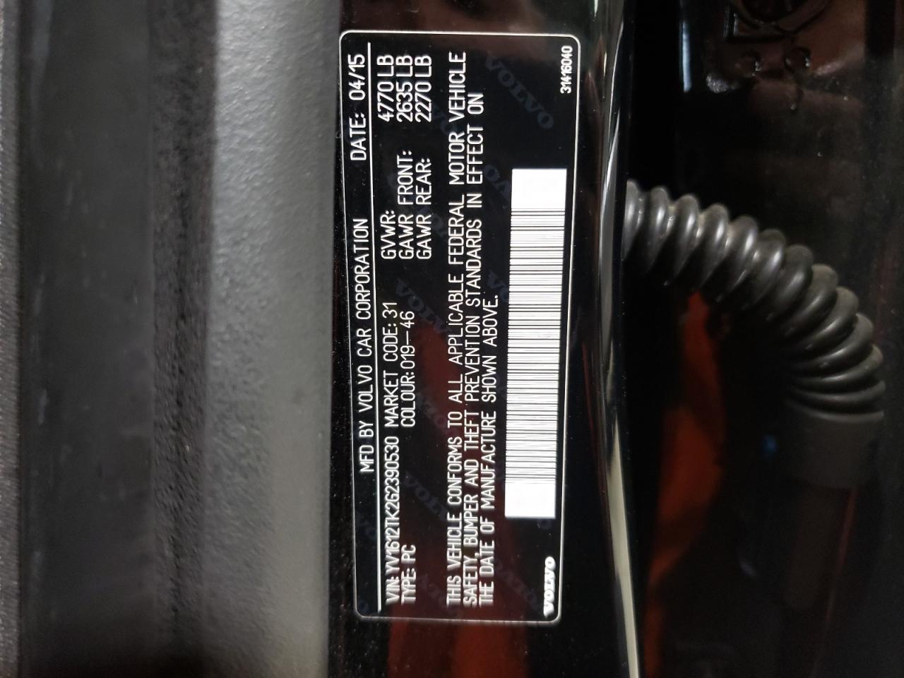 2016 Volvo S60 Premier VIN: YV1612TK2G2390530 Lot: 56658565