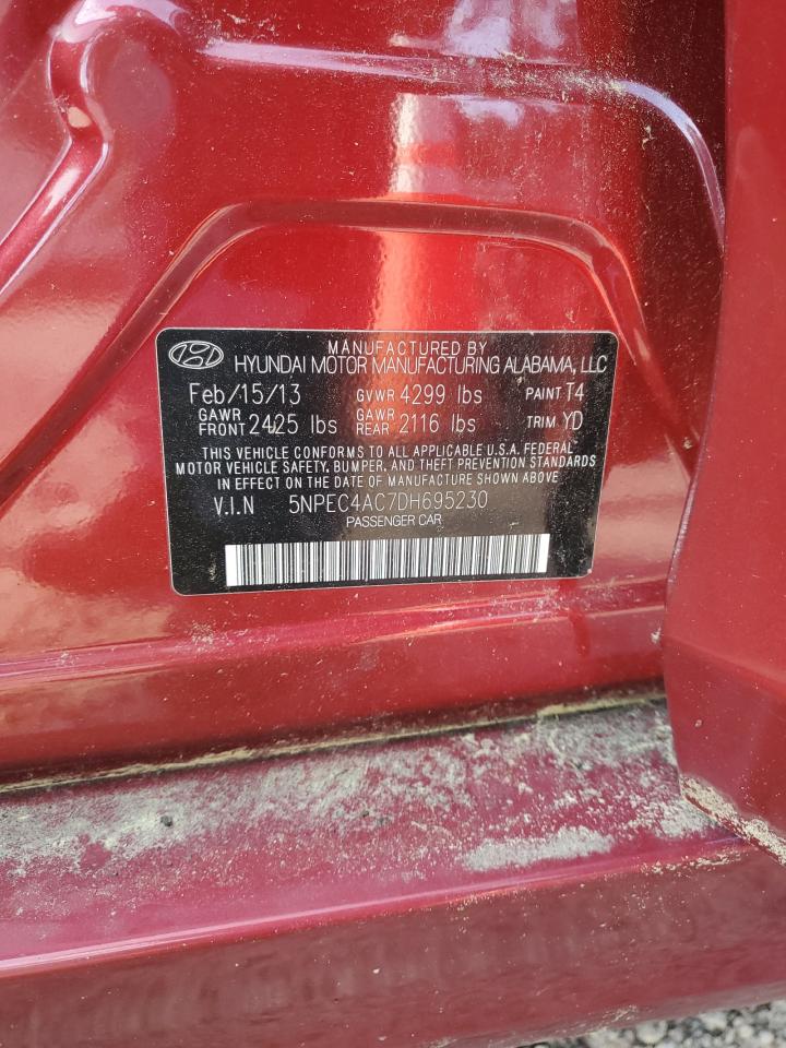 2013 Hyundai Sonata Se VIN: 5NPEB4ACXDH728790 Lot: 55559445