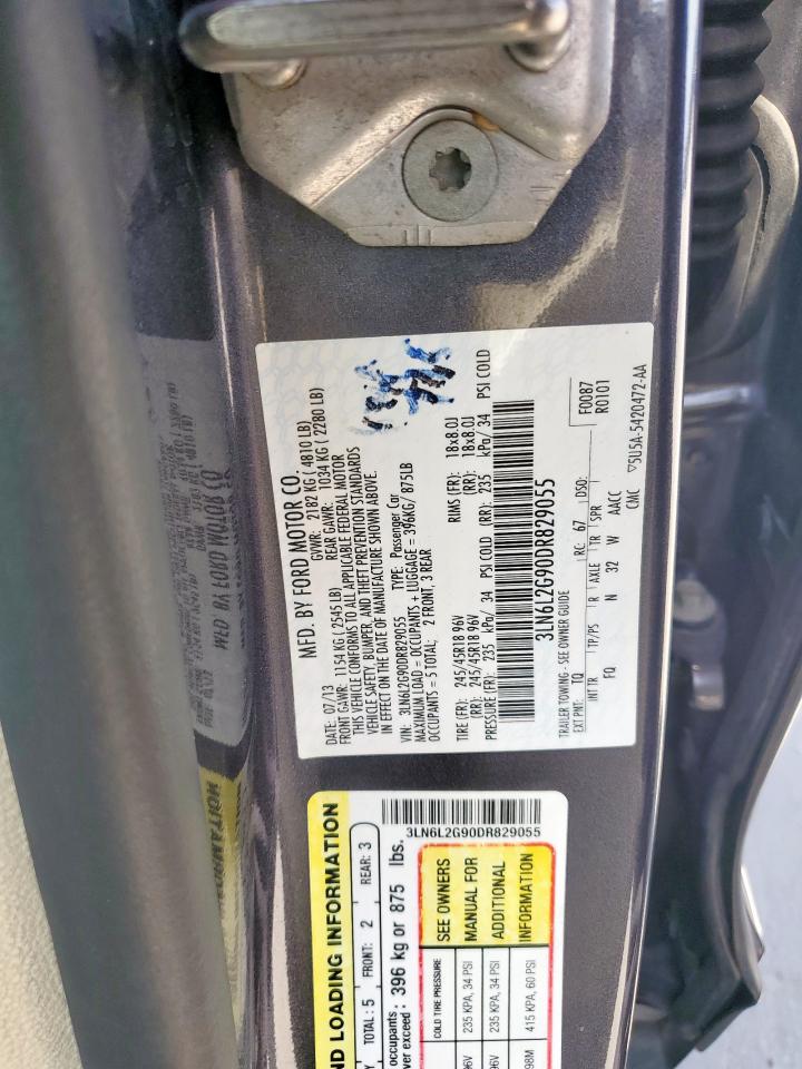 2013 Lincoln Mkz VIN: 3LN6L2G90DR829055 Lot: 58129335