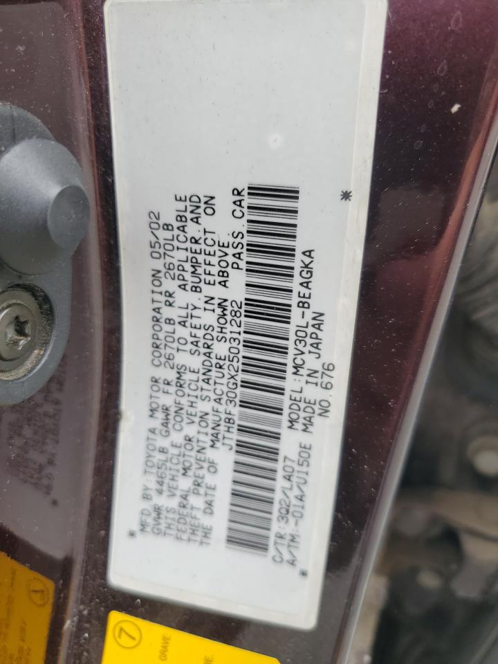 2002 Lexus Es 300 VIN: JTHBF30GX25031282 Lot: 56036965