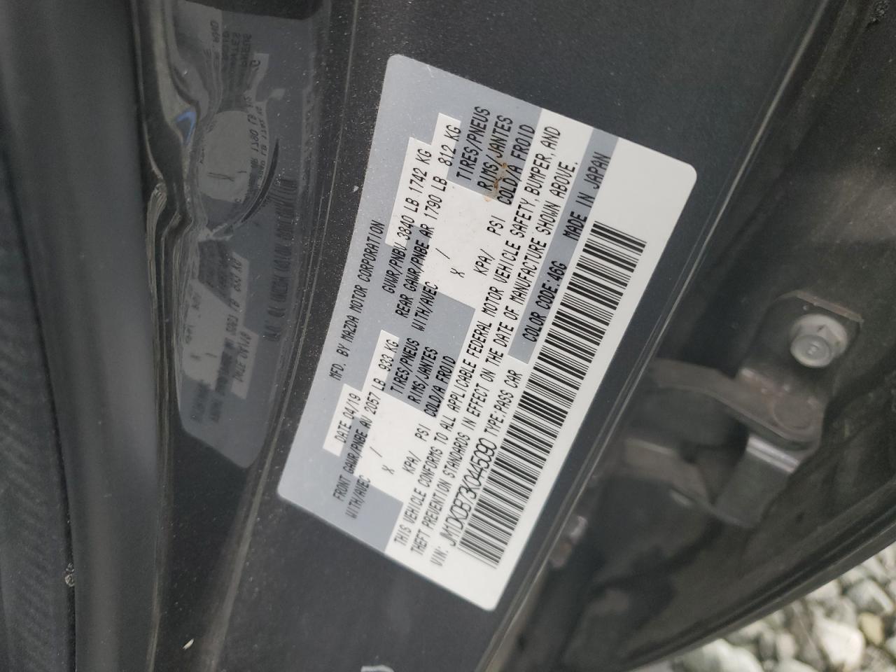 2019 Mazda Cx-3 Sport VIN: JM1DKDB73K0445090 Lot: 55609125