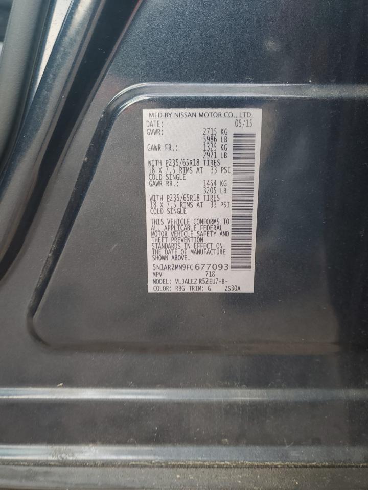 2015 Nissan Pathfinder S VIN: 5N1AR2MN9FC677093 Lot: 53828745