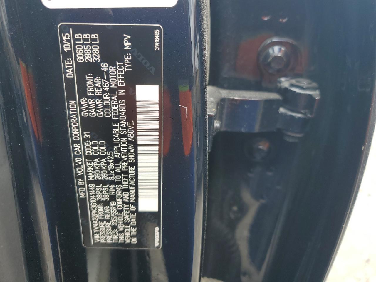 2016 Volvo Xc90 T6 VIN: YV4A22PK3G1041449 Lot: 57723895