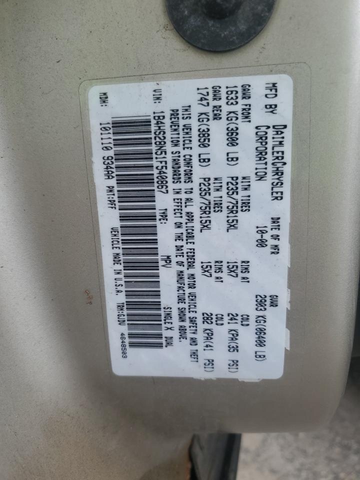 2001 Dodge Durango VIN: 1B4HS28N51F540867 Lot: 55947015