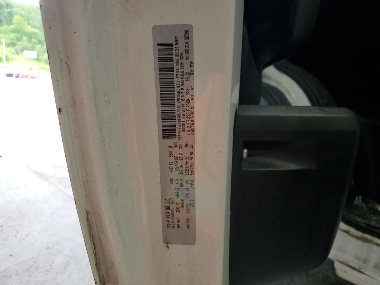 2018 Ram Promaster 2500 2500 High VIN: 3C6TRVDG5JE105494 Lot: 57826635