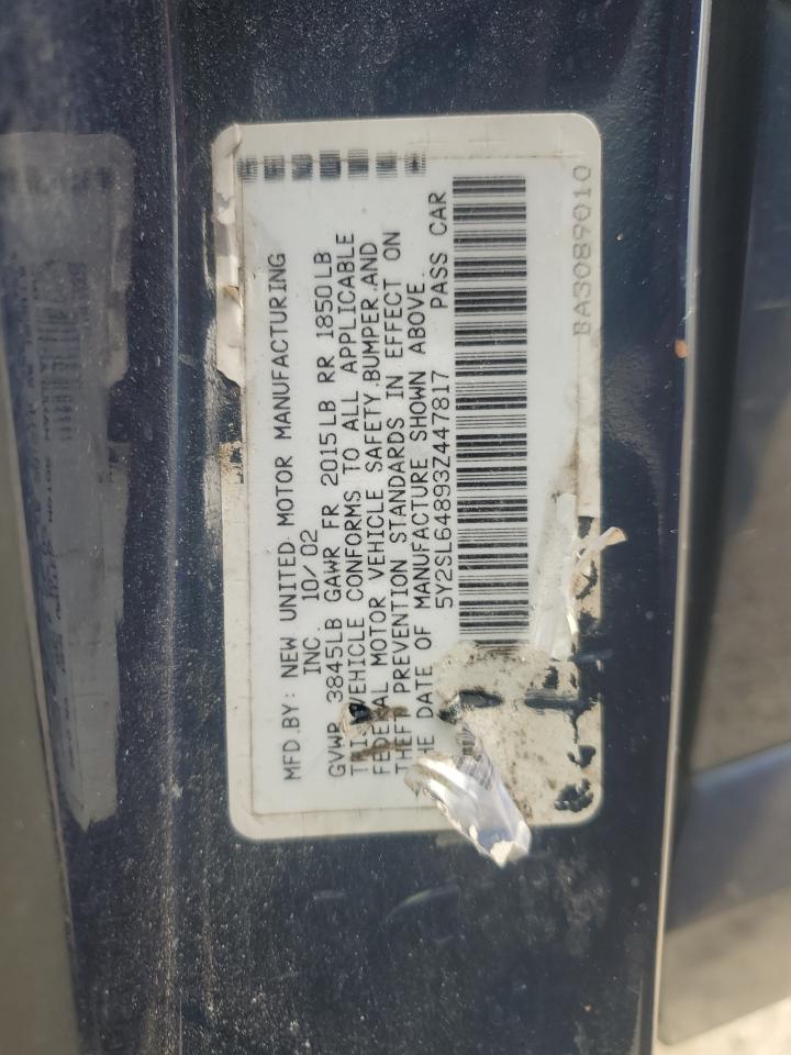 2003 Pontiac Vibe VIN: 5Y2SL64893Z447817 Lot: 56974695