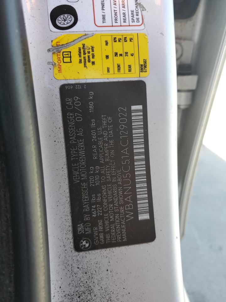 2010 BMW 528 I VIN: WBANU5C51AC129022 Lot: 58184445