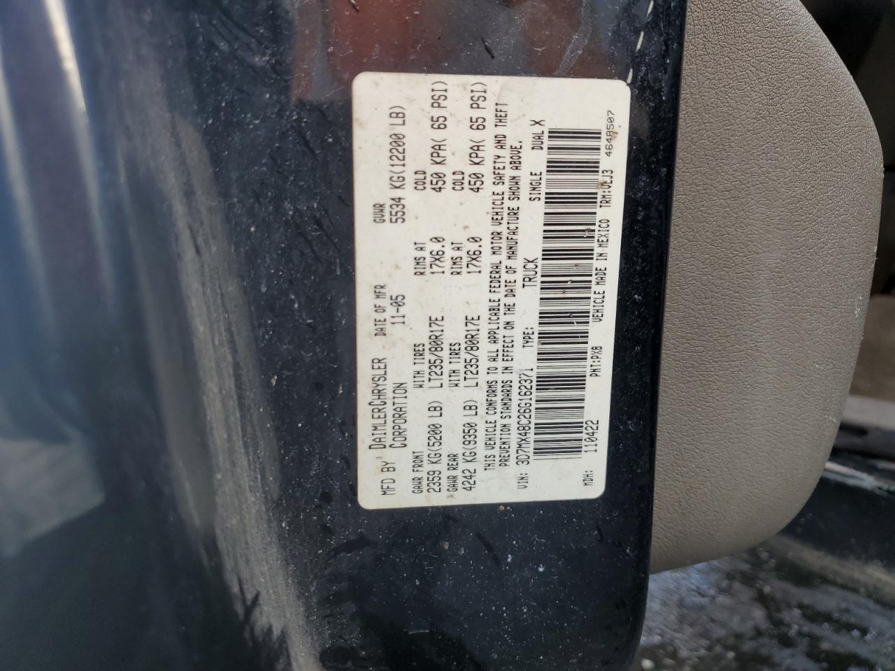 2006 Dodge Ram 3500 St VIN: 3D7MX48C26G162371 Lot: 56005015