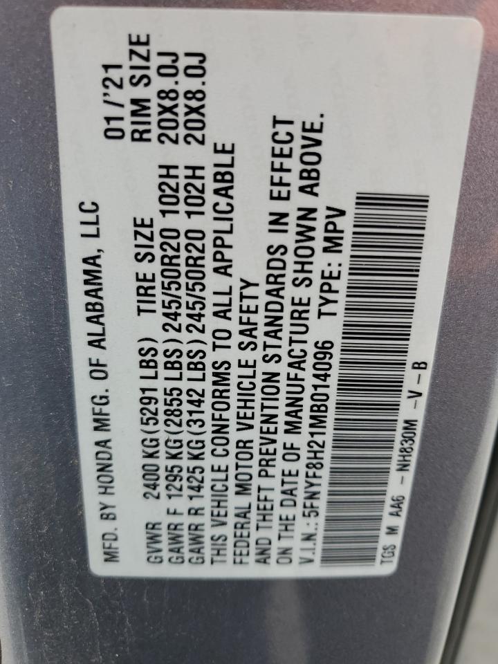 2021 Honda Passport Sport VIN: 5FNYF8H21MB014096 Lot: 57838205