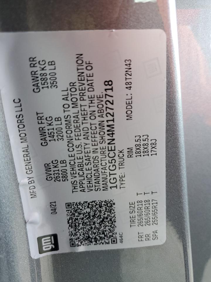 2021 GMC Canyon Elevation VIN: 1GTG5CEN4M1272718 Lot: 57204895