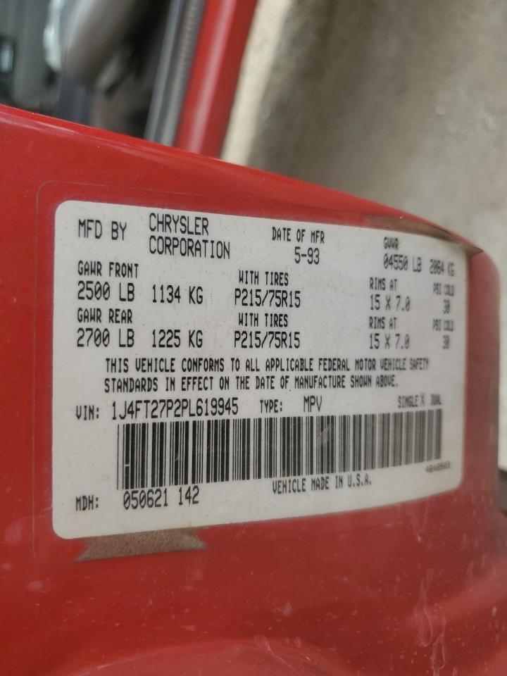 1993 Jeep Cherokee VIN: 1J4FT27P2PL619945 Lot: 59053465