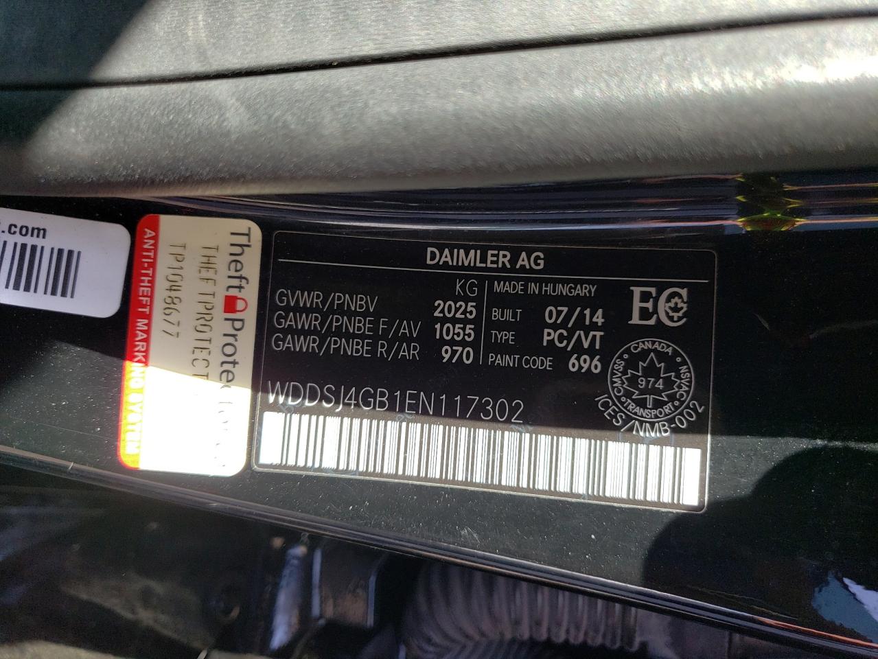 2014 Mercedes-Benz Cla 250 4Matic VIN: WDDSJ4GB1EN117302 Lot: 56495465
