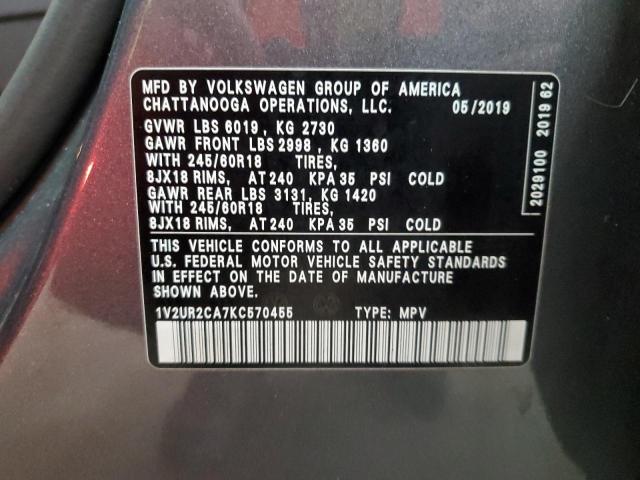2019 VOLKSWAGEN ATLAS SE