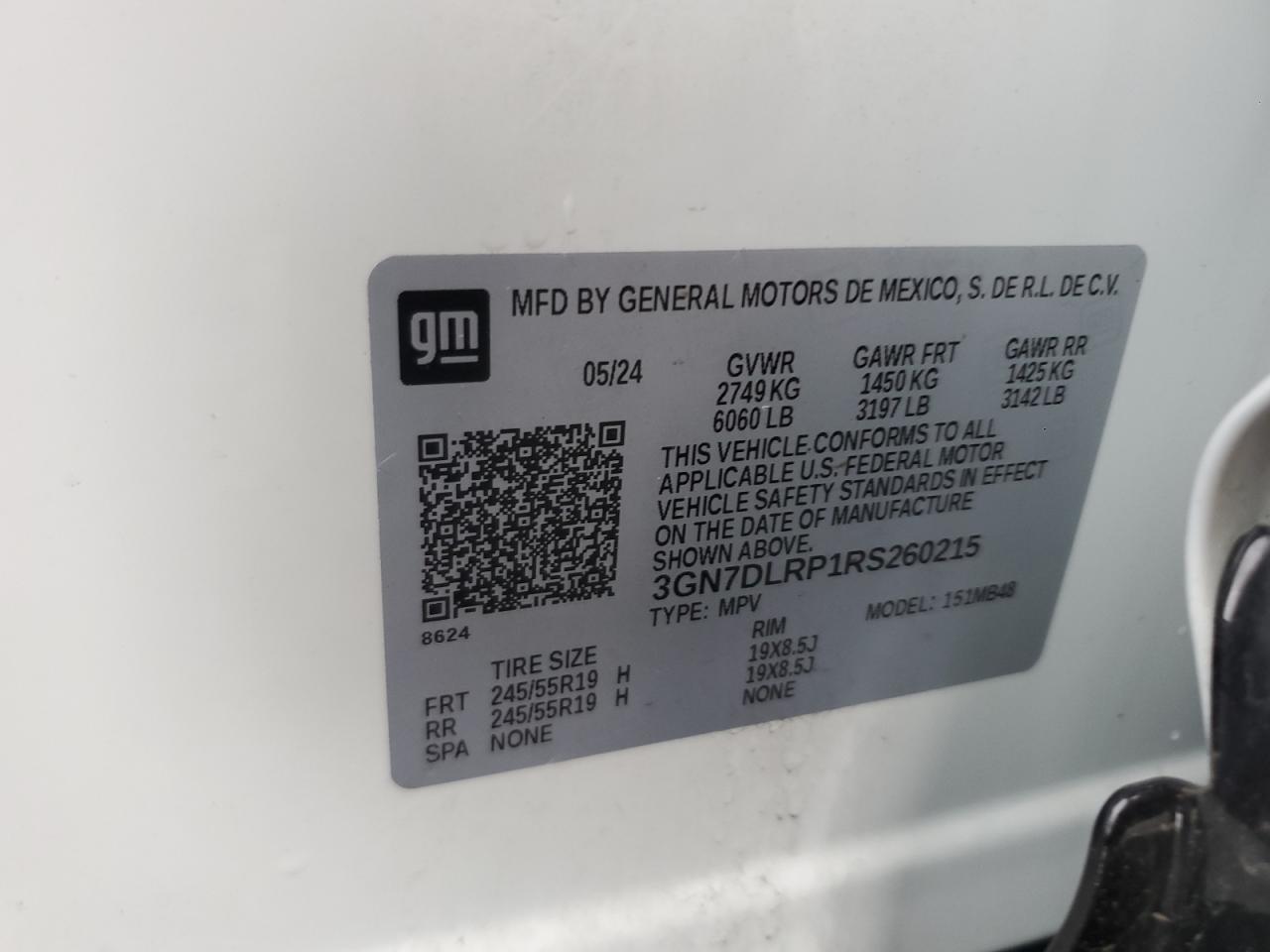2024 Chevrolet Equinox 2Lt VIN: 3GN7DLRP1RS260215 Lot: 56477025