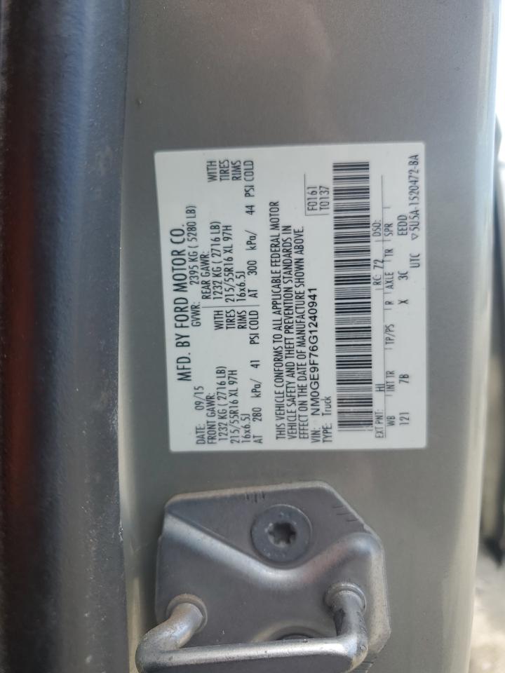 2016 Ford Transit Connect Xlt VIN: NM0GE9F76G1240941 Lot: 56318135