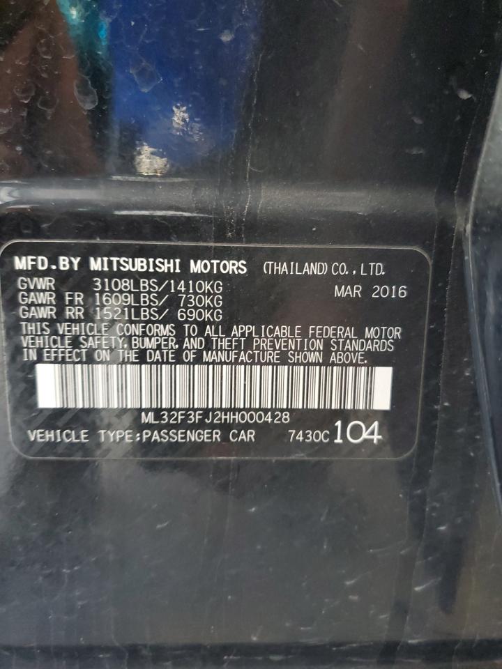 2017 Mitsubishi Mirage G4 Es VIN: ML32F3FJ2HH000428 Lot: 56885505