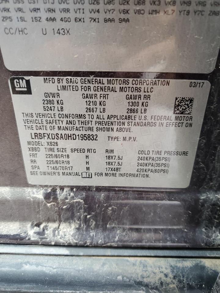 2017 Buick Envision Essence VIN: LRBFXDSA0HD195832 Lot: 58259385