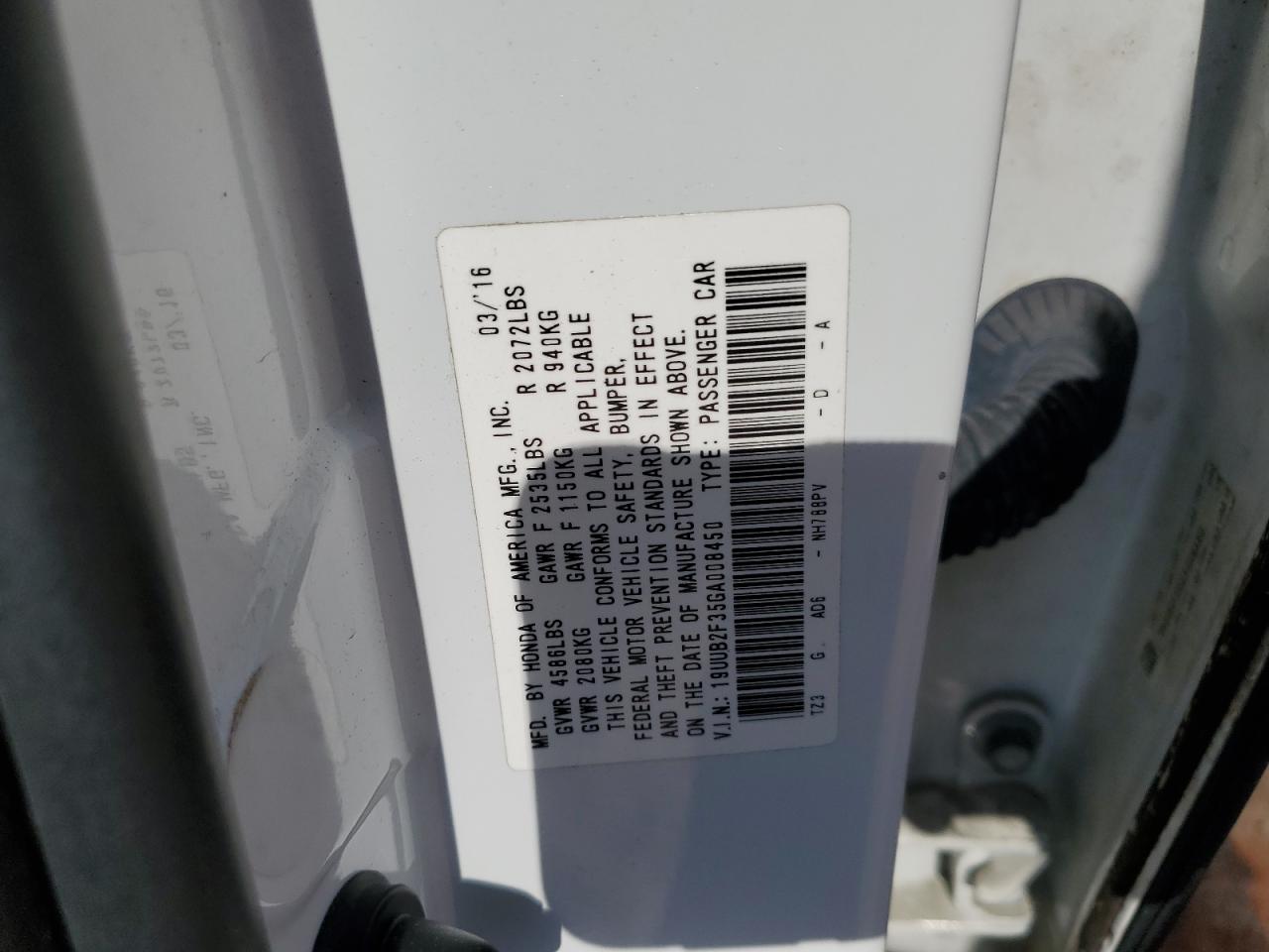 2016 Acura Tlx VIN: 19UUB2F35GA008450 Lot: 57148715
