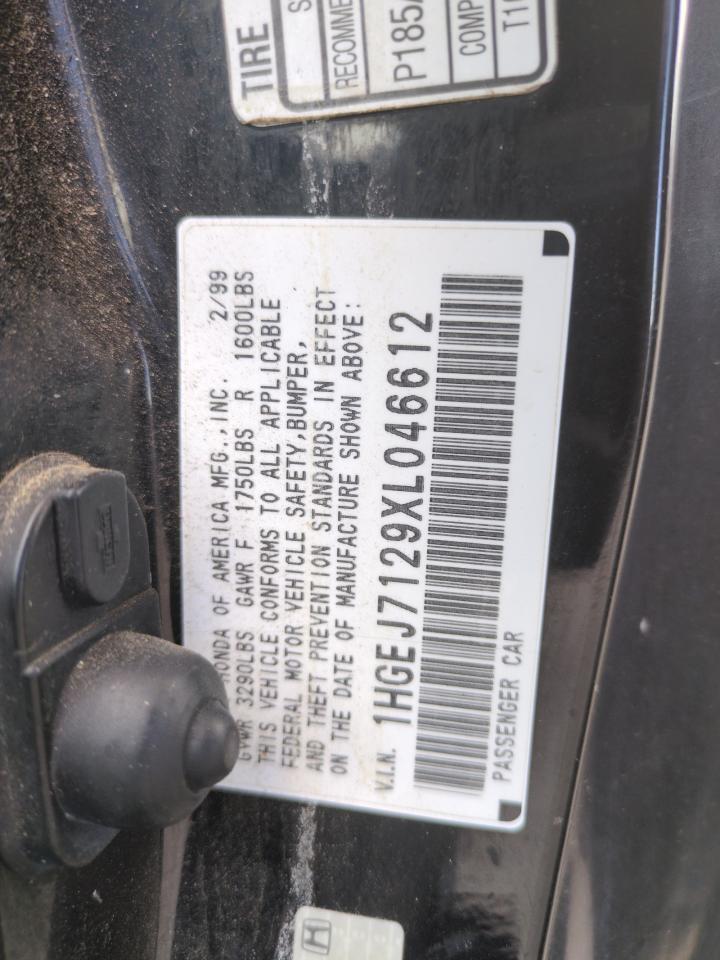 1999 Honda Civic Hx VIN: 1HGEJ7129XL046612 Lot: 56558855