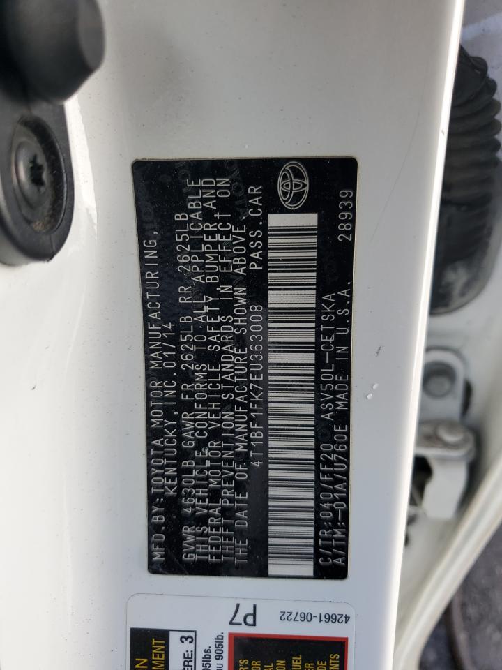 2014 Toyota Camry L VIN: 4T1BF1FK7EU363008 Lot: 56220535