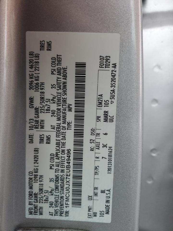 2014 Ford Escape Titanium VIN: 1FMCU0JX7EUB49496 Lot: 56802185