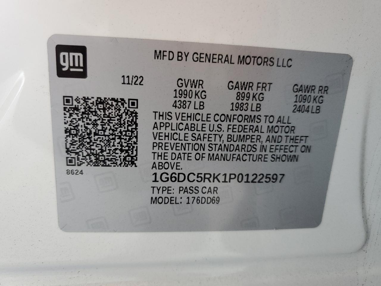 2023 Cadillac Ct4 Sport VIN: 1G6DC5RK1P0122597 Lot: 56983495