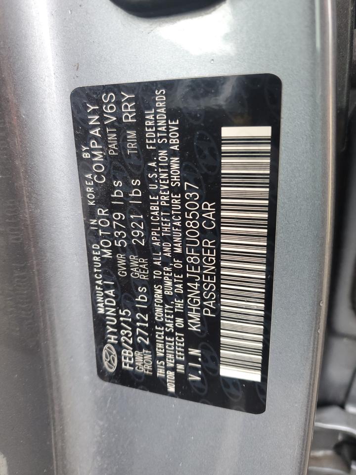 2015 Hyundai Genesis 3.8L VIN: KMHGN4JE8FU085037 Lot: 57531595