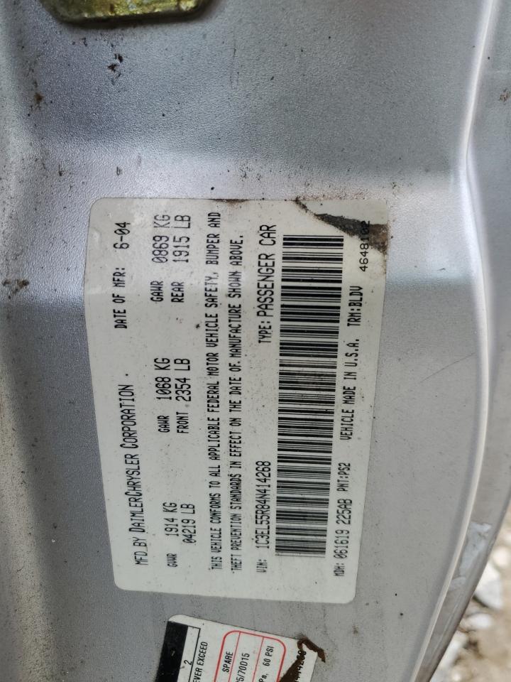 2004 Chrysler Sebring Lxi VIN: 1C3EL55R84N414268 Lot: 55455125