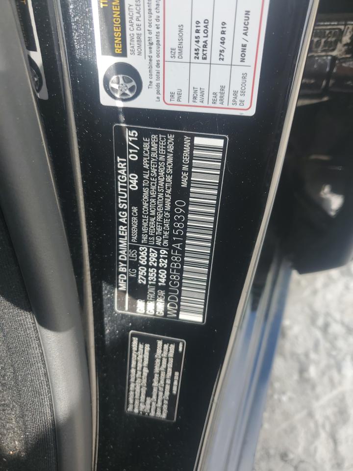 2015 Mercedes-Benz S 550 4Matic VIN: WDDUG8FB8FA158390 Lot: 56167545