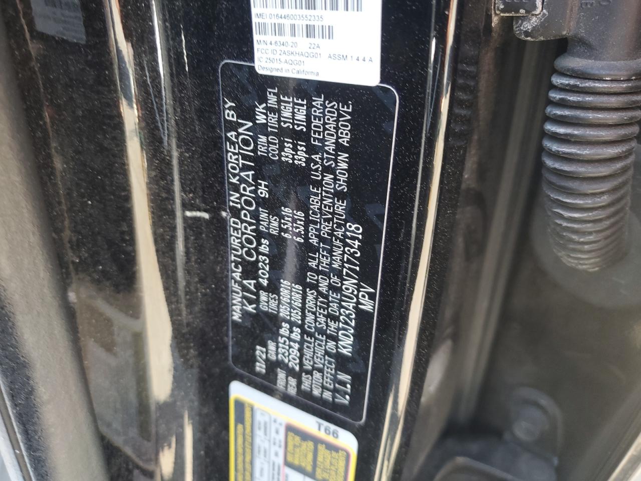 2022 Kia Soul Lx VIN: KNDJ23AU9N7173418 Lot: 57901665