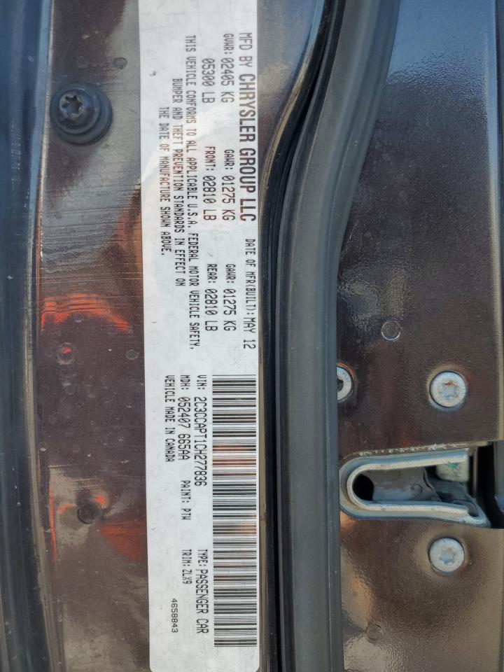 2012 Chrysler 300C Luxury VIN: 2C3CCAPT1CH277836 Lot: 56141135