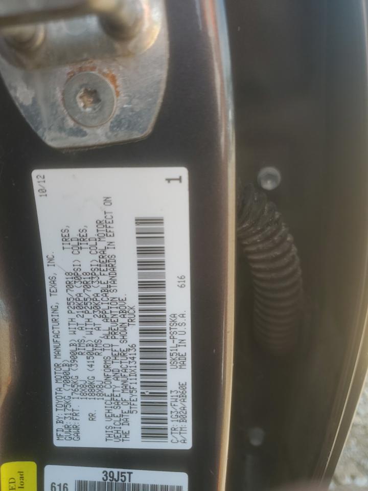 2013 Toyota Tundra Crewmax Sr5 VIN: 5TFEY5F11DX134136 Lot: 57151245