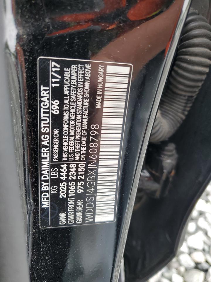 2018 Mercedes-Benz Cla 250 4Matic VIN: WDDSJ4GBXJN608798 Lot: 55917515