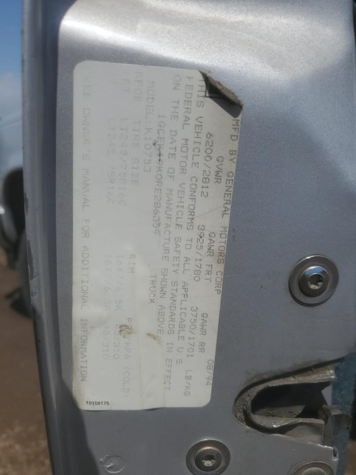 1994 Chevrolet Gmt-400 K1500 VIN: 1GCEK19K0RE286359 Lot: 58553775