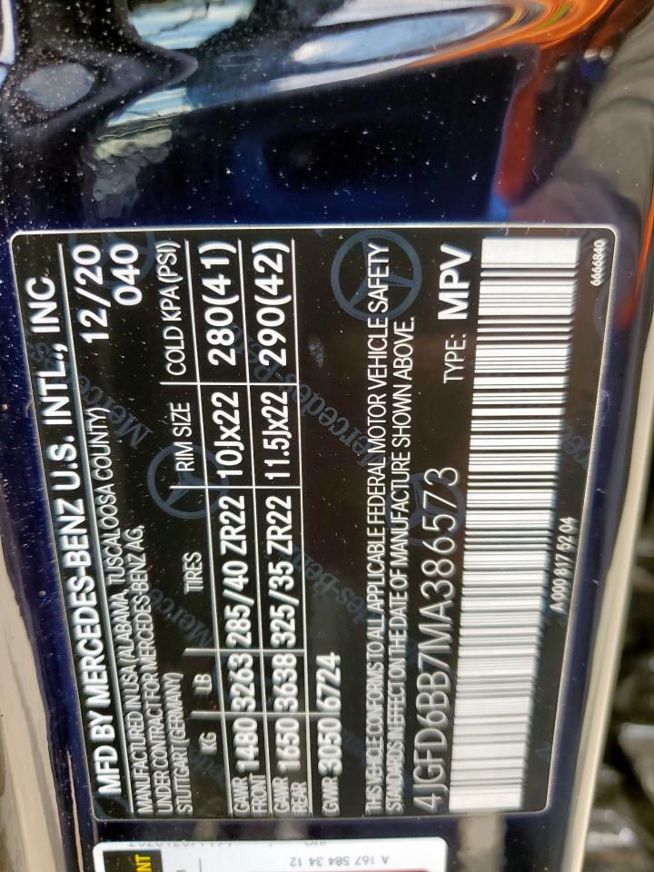 2021 Mercedes-Benz Gle Coupe Amg 53 4Matic VIN: 4JGFD6BB7MA386573 Lot: 58747795