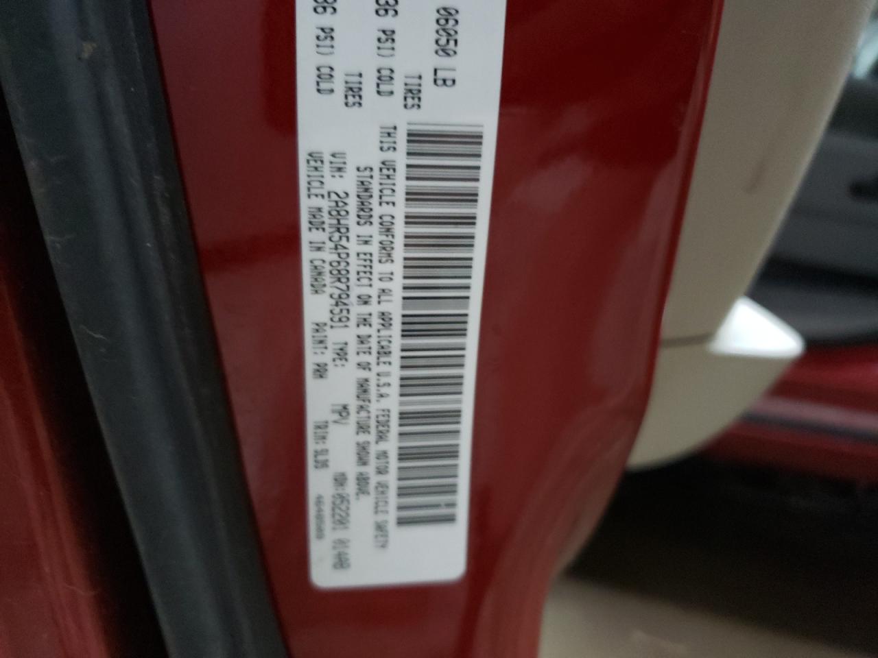 2008 Chrysler Town & Country Touring VIN: 2A8HR54P68R794591 Lot: 56171575
