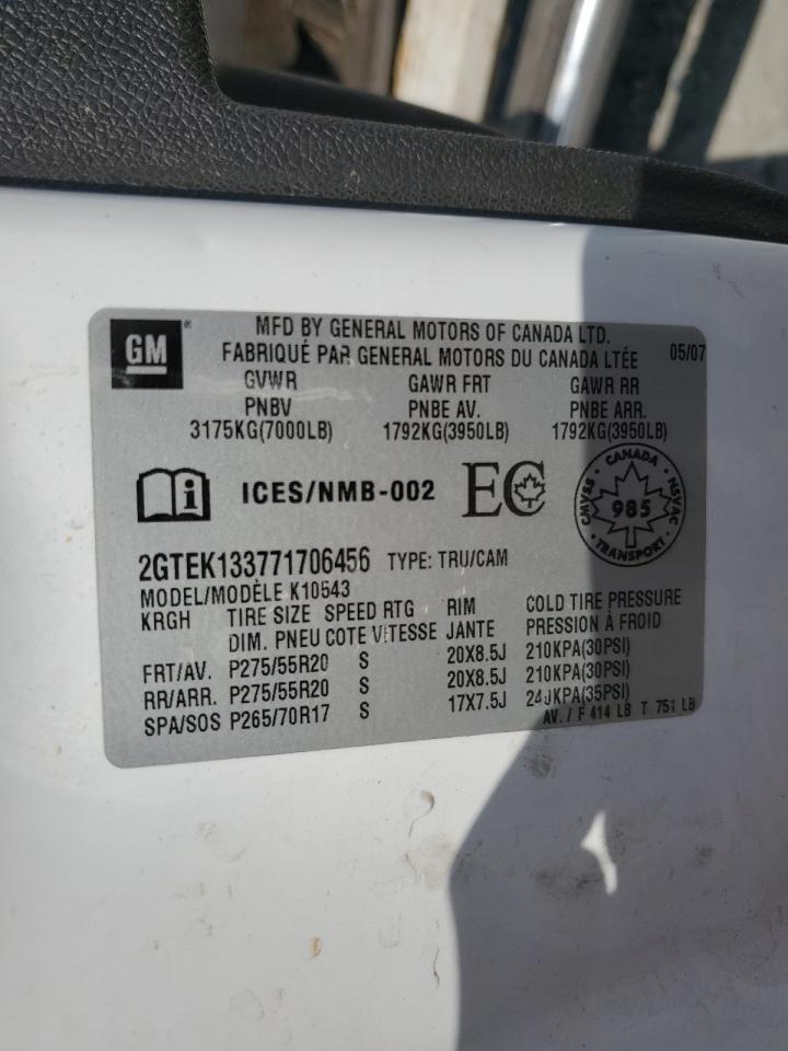 2007 GMC New Sierra K1500 VIN: 2GTEK133771706456 Lot: 57250885