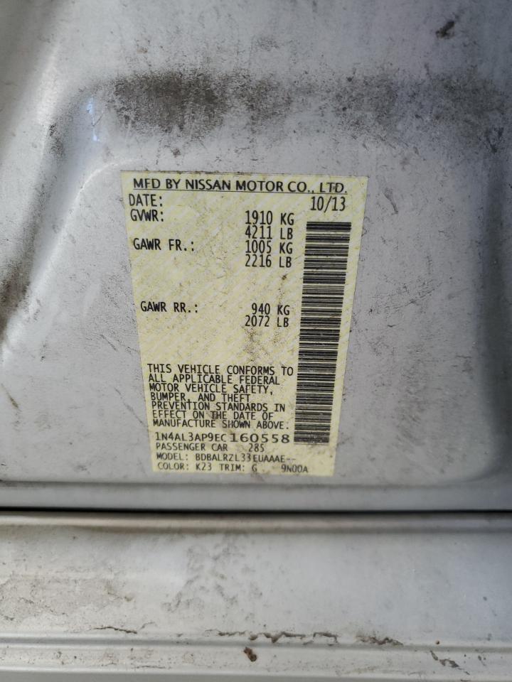2014 Nissan Altima 2.5 VIN: 1N4AL3AP9EC160558 Lot: 56886395