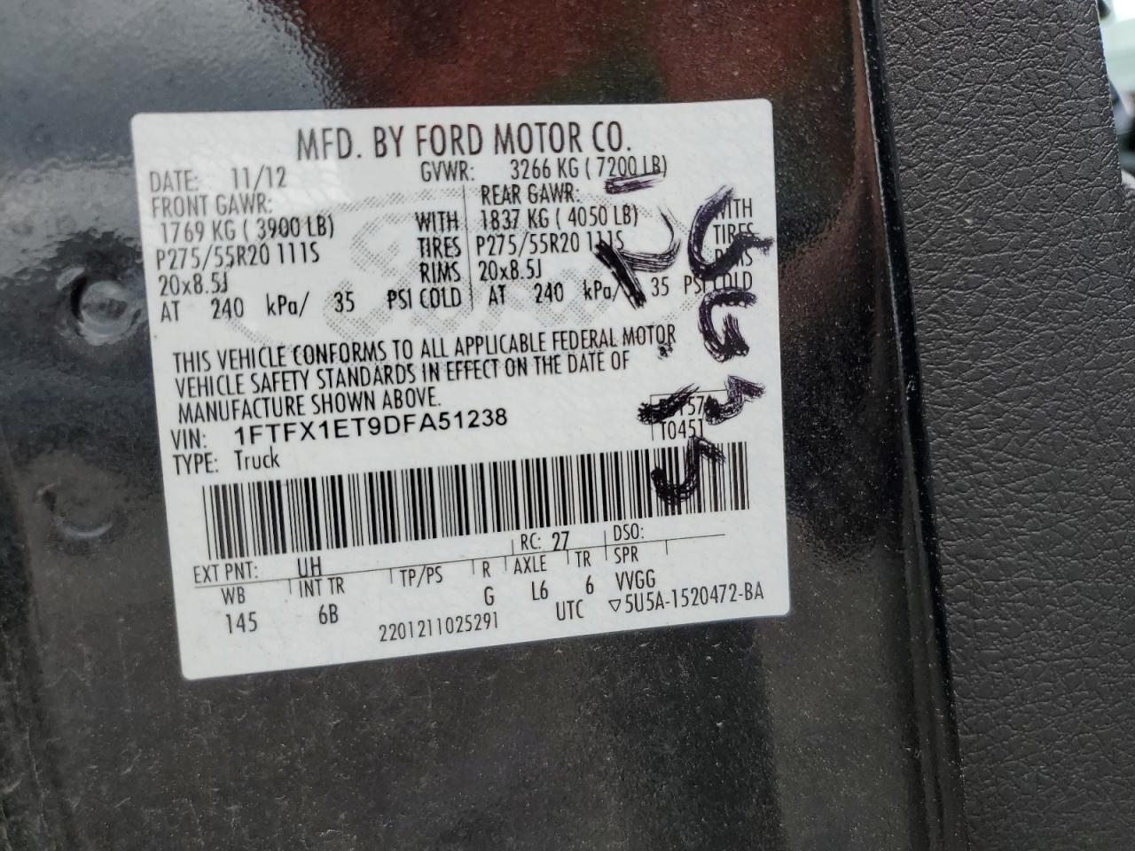 2013 Ford F150 Super Cab VIN: 1FTFX1ET9DFA51238 Lot: 56977105
