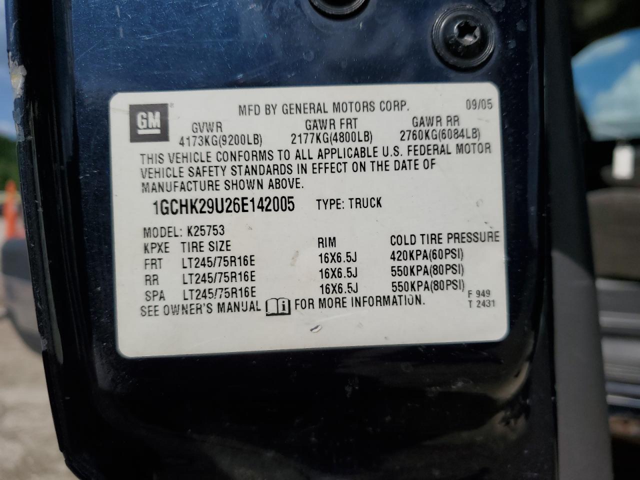 2006 Chevrolet Silverado K2500 Heavy Duty VIN: 1GCHK29U26E142005 Lot: 56757225