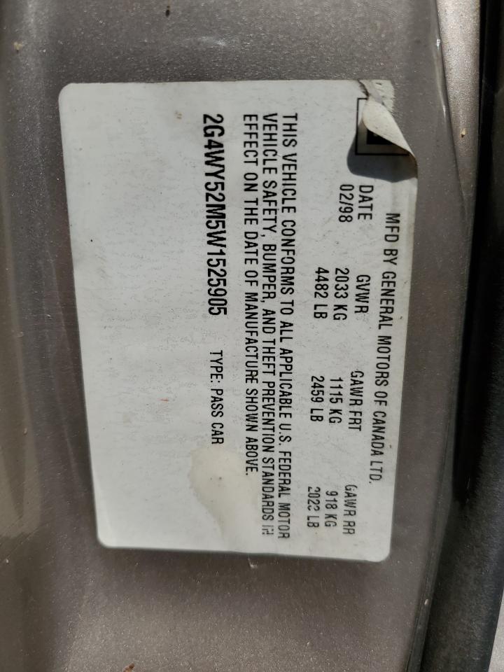 1998 Buick Century Limited VIN: 2G4WY52M5W1525905 Lot: 55569265