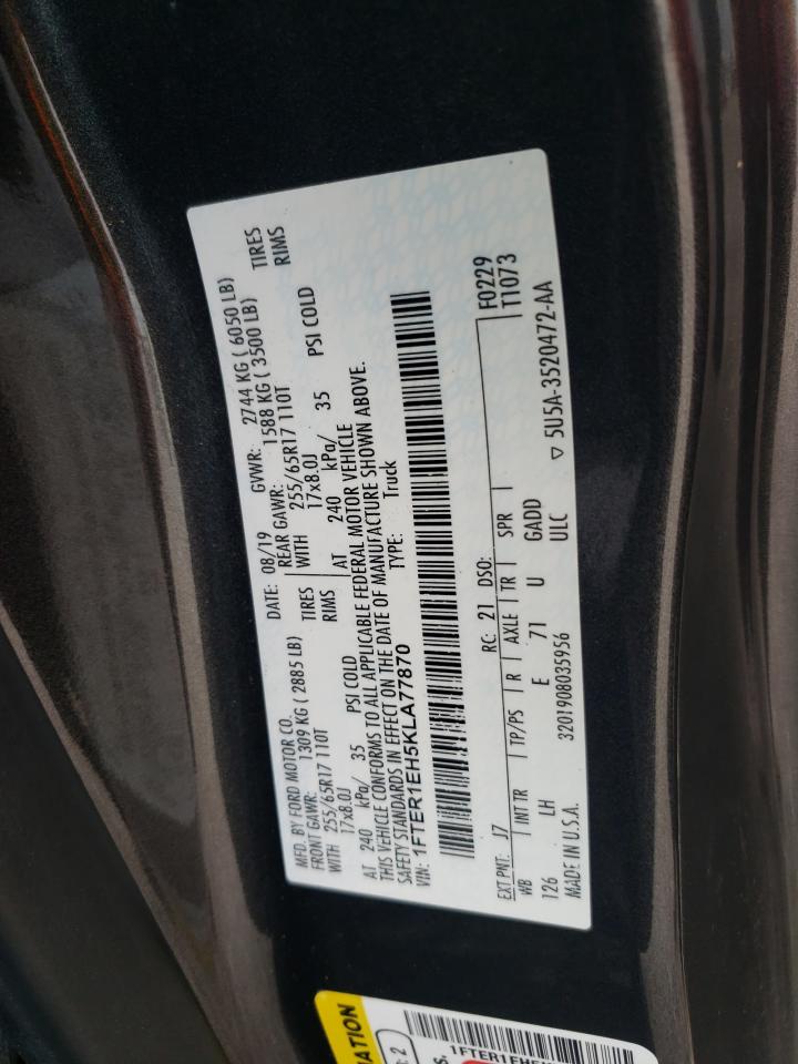 2019 Ford Ranger Xl VIN: 1FTER1EH5KLA77870 Lot: 56647255