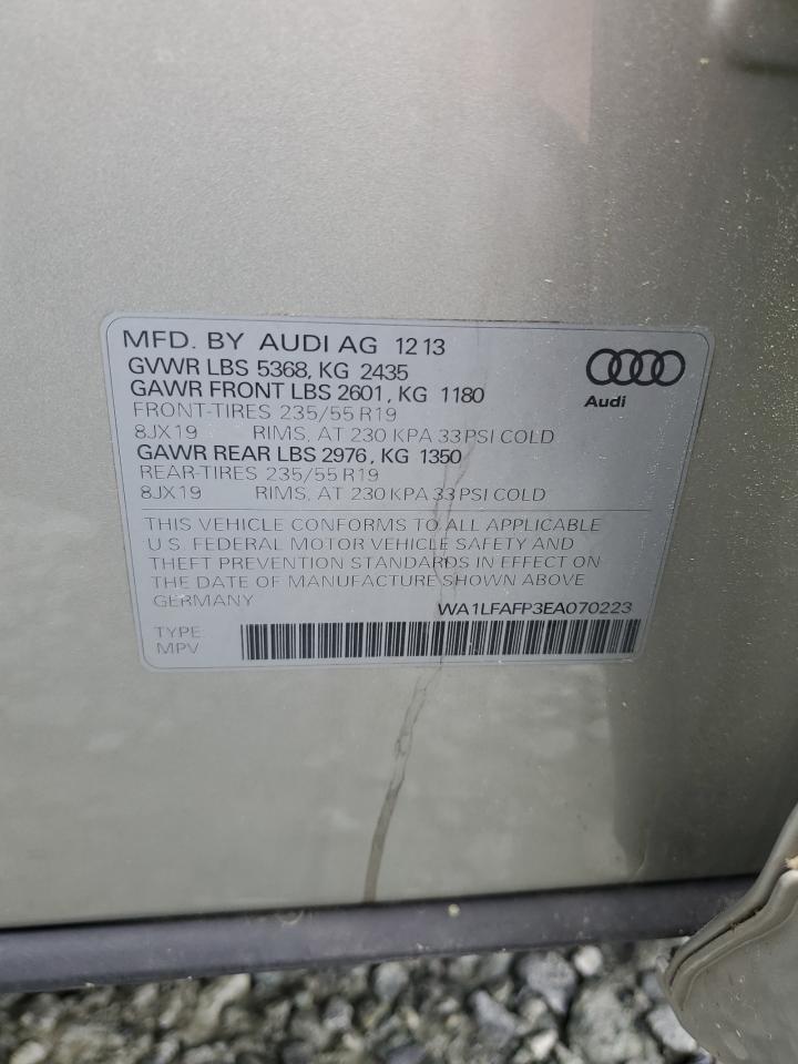 2014 Audi Q5 Premium Plus VIN: WA1LFAFP3EA070223 Lot: 57036105