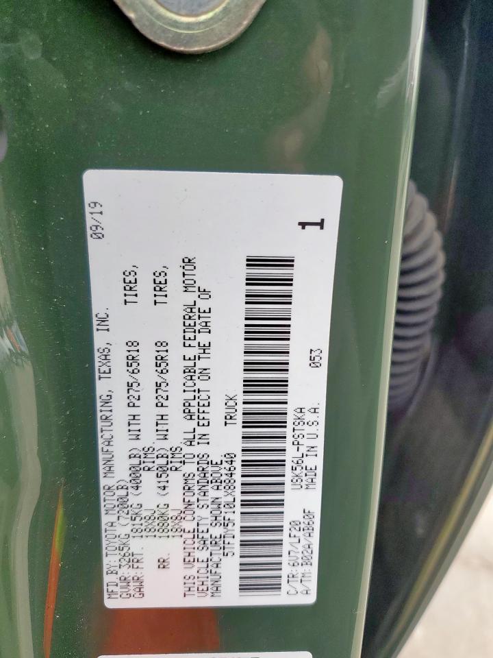 2020 Toyota Tundra Crewmax Sr5 VIN: 5TFDY5F10LX884640 Lot: 57252425